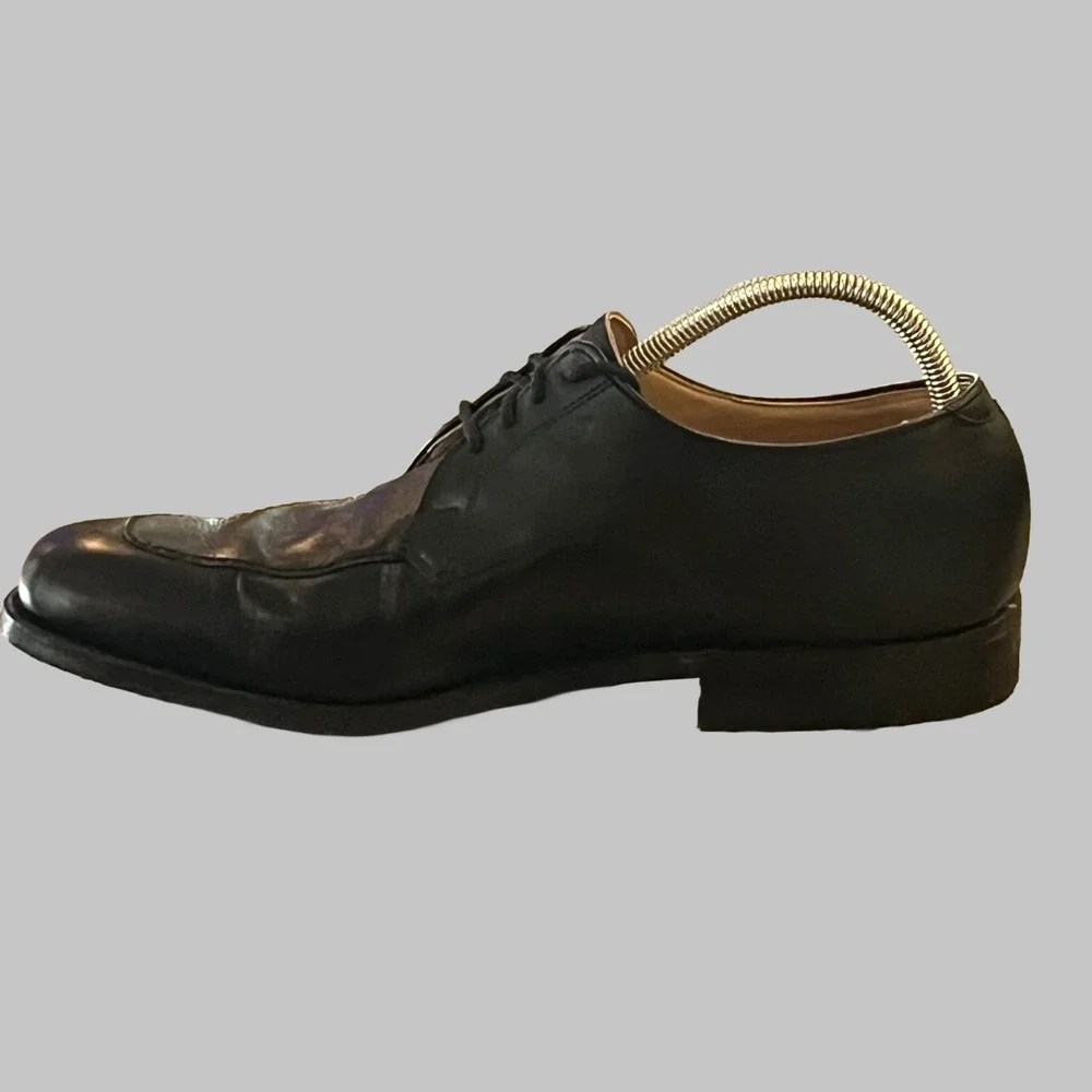 Alden 757 Shoes Mens 10.5 Black Apron Toe Bluchers Foot Balance Heel